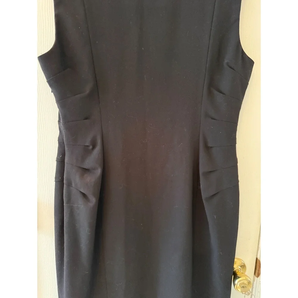 Calvin Klein Black Sleeveless Sheath Dress Mock Neck Business Casual Size 12 - Picture 5 of 10